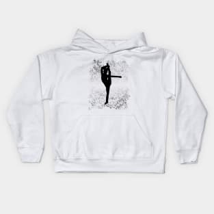 Cheer Silhouette on Silver Flake Design Kids Hoodie